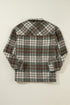 Relaxed Fit Plaid Shirt Jacket for Plus Size