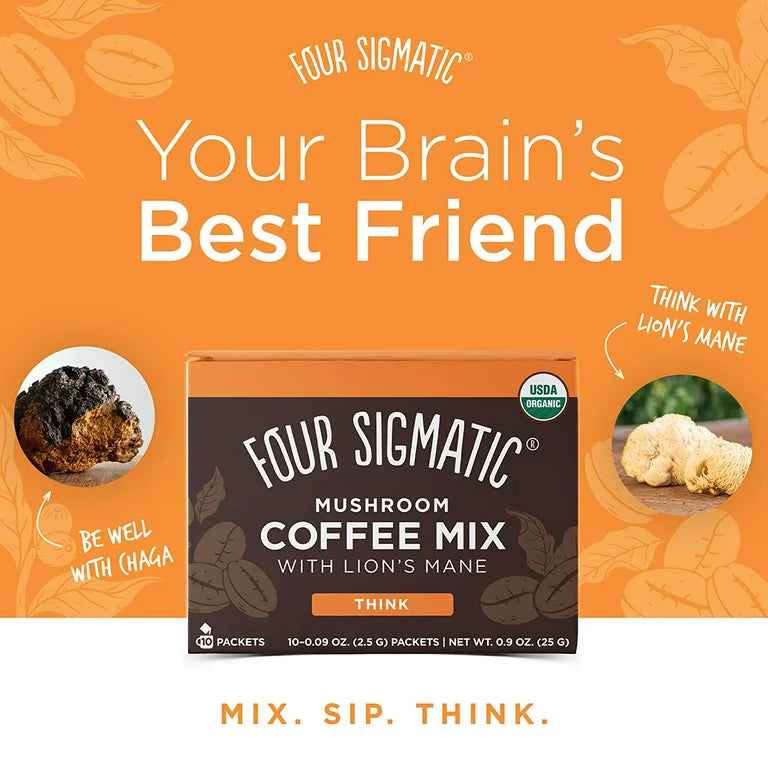 Café con Hongos Four Sigmatic (10 unidades): Melena de León y Chaga para la Concentración y el Sistema Inmunitario