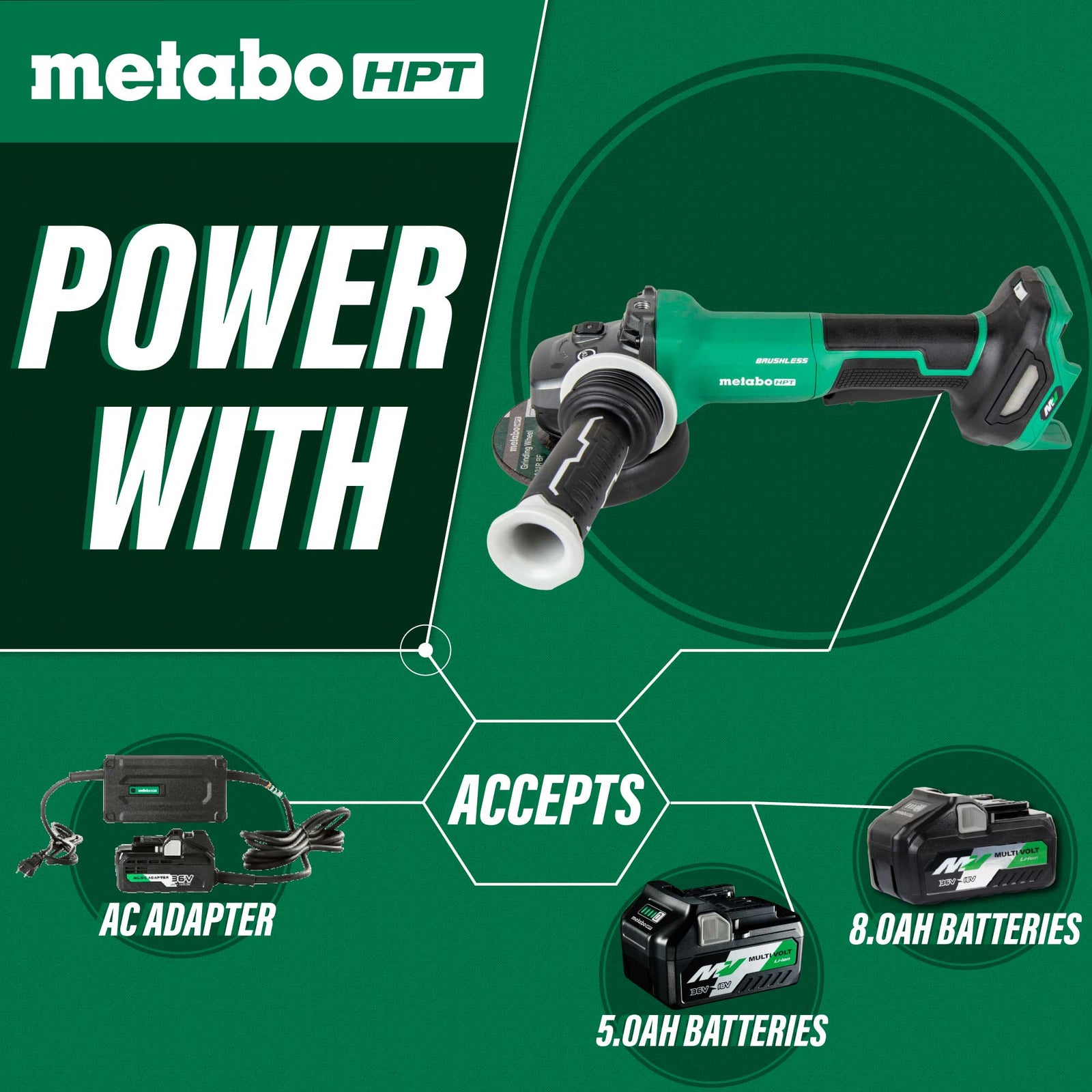 Metabo HPT G3612DVFQ6M 36V MultiVolt 4-1/2