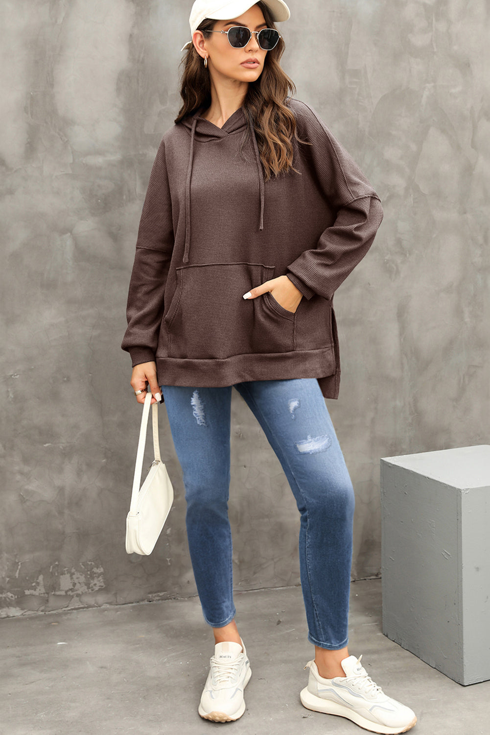 Versatile Waffle Knit Hoodie