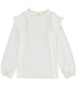 Flowy White Blouse with Ruffle Trim