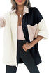 Long Sleeve Contrast Panel Blouse