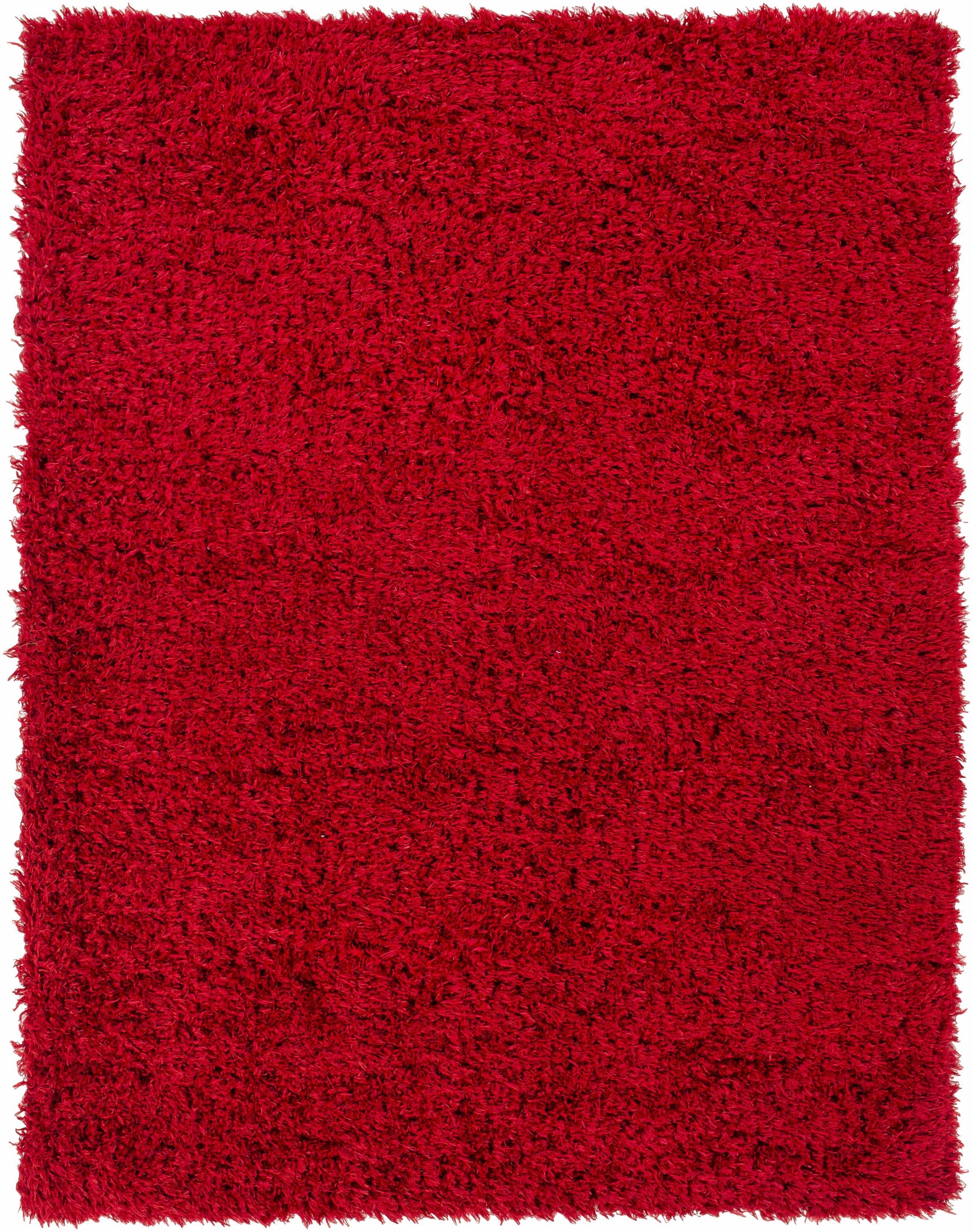 Alfombra peluda de color rojo liso Siari