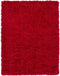 Alfombra peluda de color rojo liso Siari