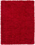 Alfombra peluda de color rojo liso Siari