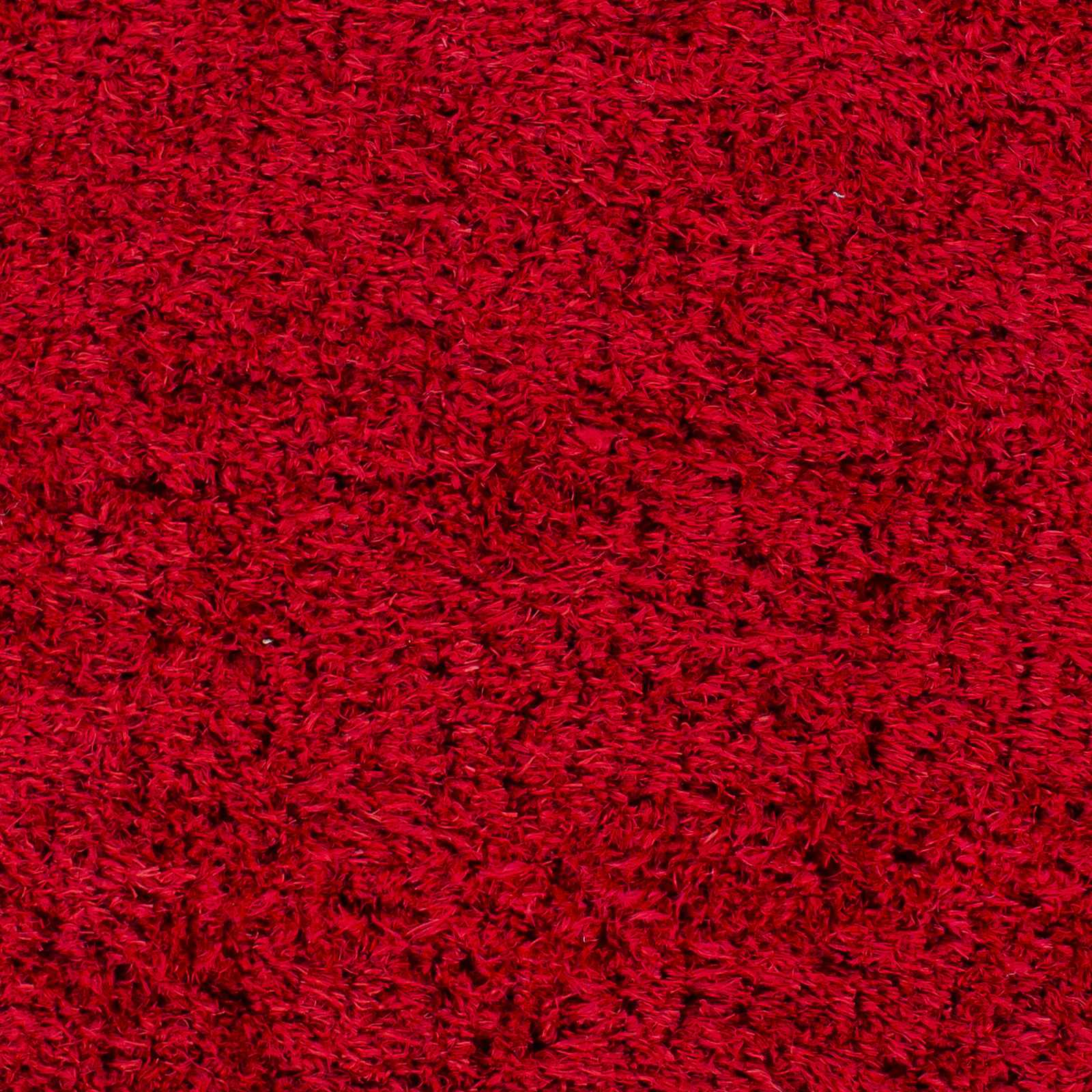 Alfombra peluda de color rojo liso Siari