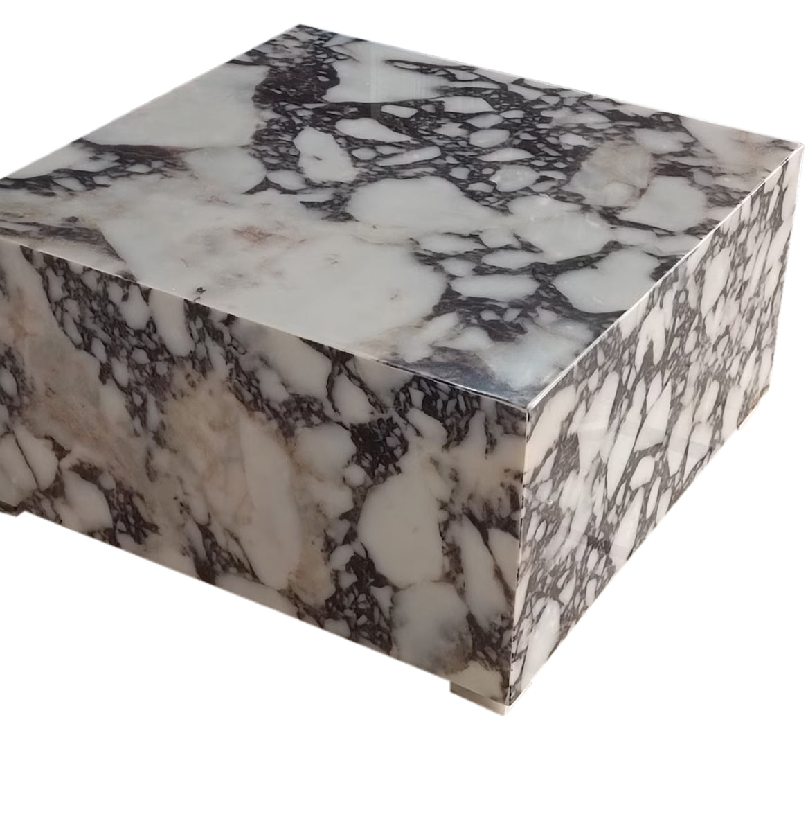 Calacatta Viola Marble Rectangular Prism Block Design Coffee Table (W)24