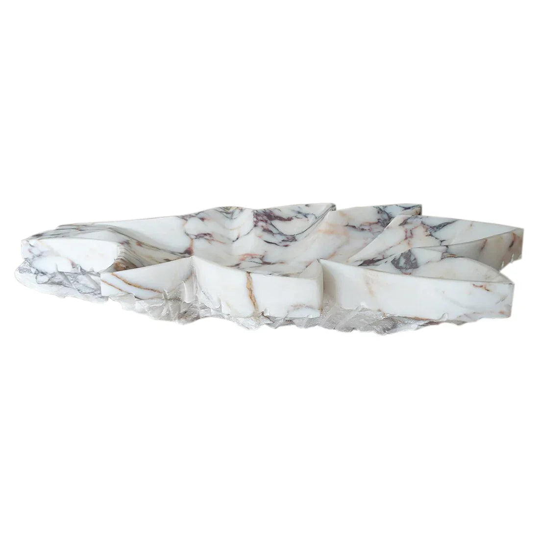Lavabo de baño con diseño de hojas de mármol Calacatta Viola pulido sobre tocador