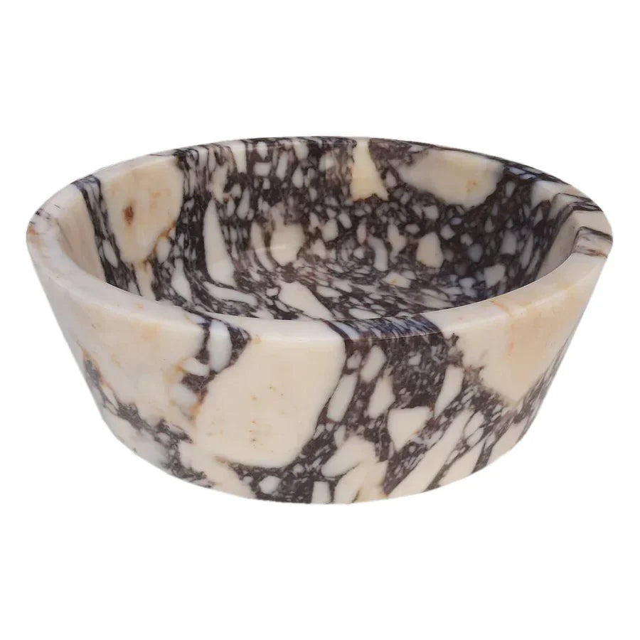 Lavabo cónico para baño sobre tocador de mármol Calacatta Viola, pulido/mate (diámetro de 16