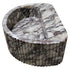 Lavabo de baño de pared de mármol Calacatta Viola, de forma semicircular y acanalado (ancho) 16" (largo) 24" (alto) 8"