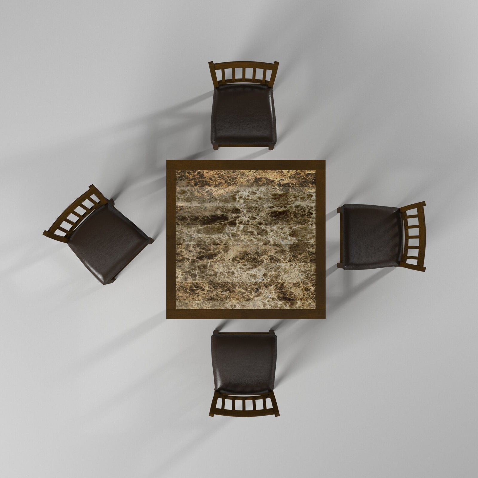 Juego de pub de 5 piezas Capitola Faux Marble, espresso