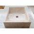 Lavabo rectangular para baño de mármol beige capuchino (ancho) 18" (largo) 21,5" (alto) 5"