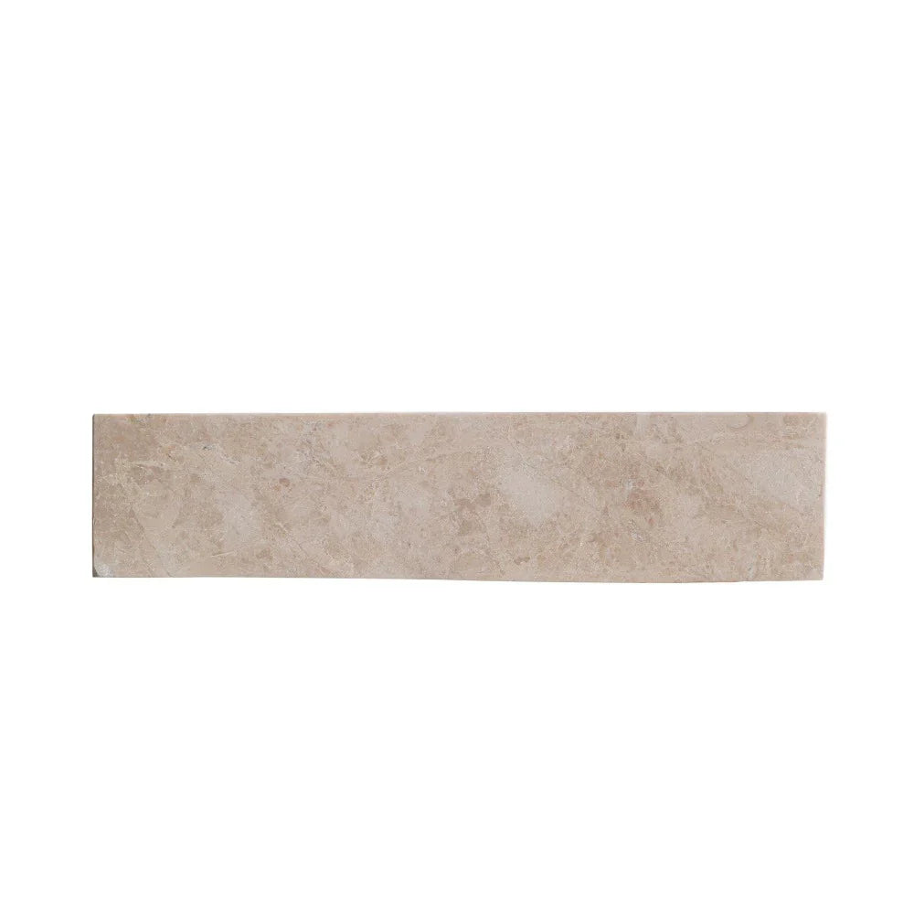 Lavabo rectangular para baño de mármol beige capuchino (ancho) 18