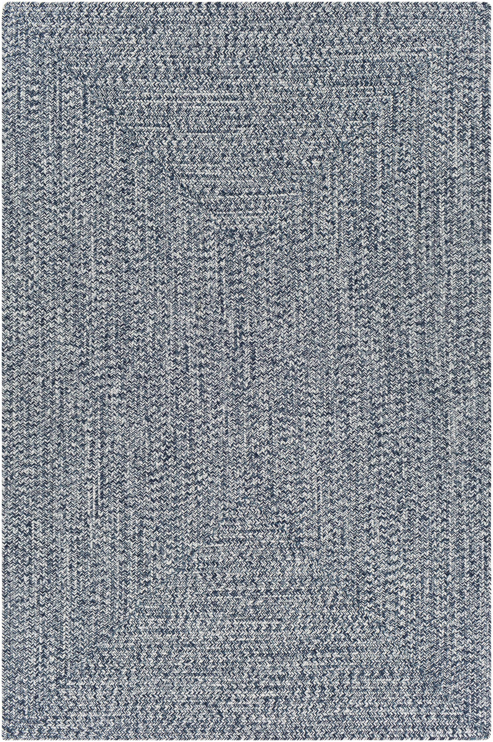 Alfombra trenzada de yute sintético de color azul