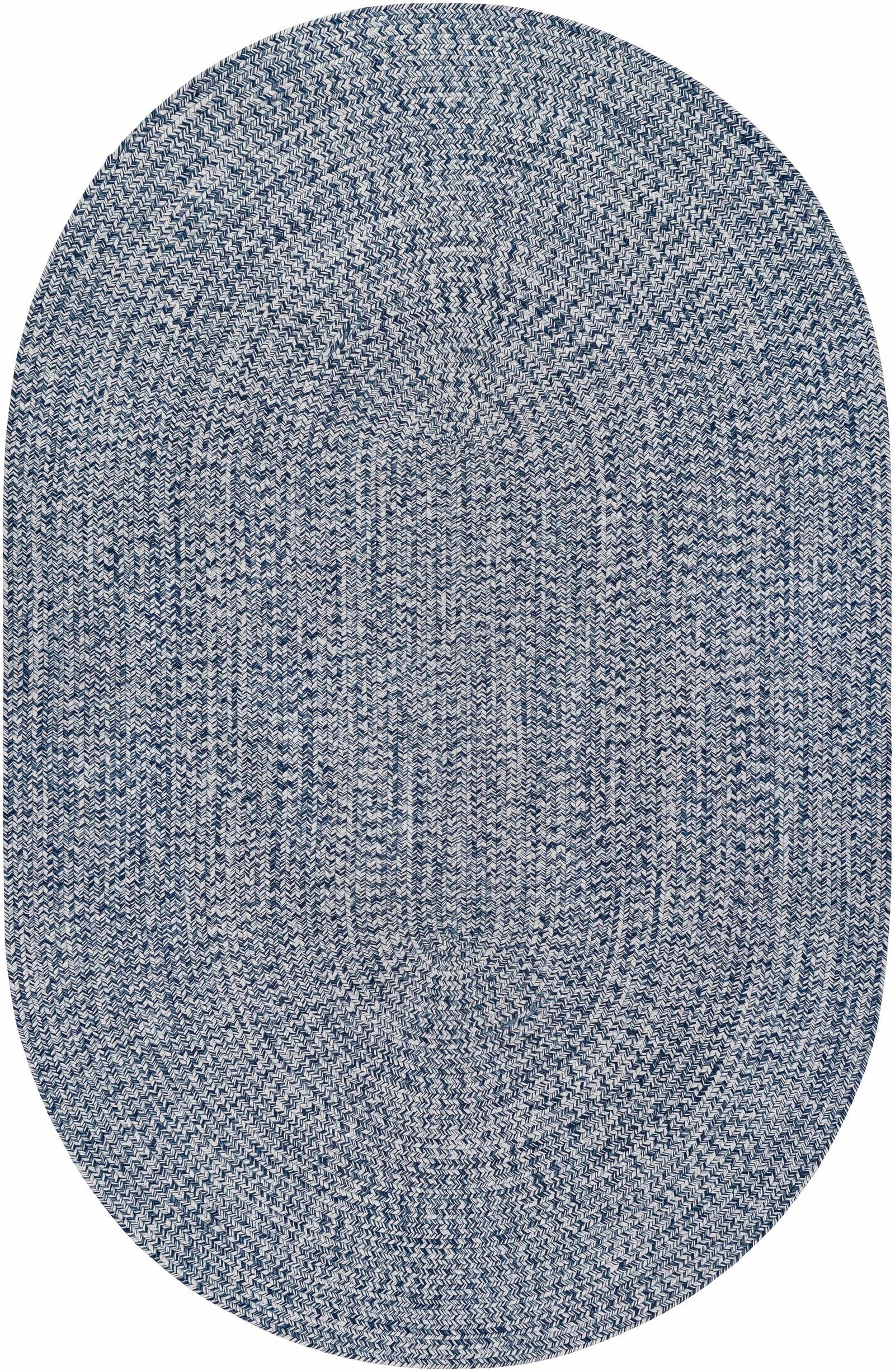 Alfombra trenzada de yute sintético de color azul