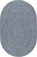 Alfombra trenzada de yute sintético de color azul