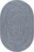 Alfombra trenzada de yute sintético de color azul