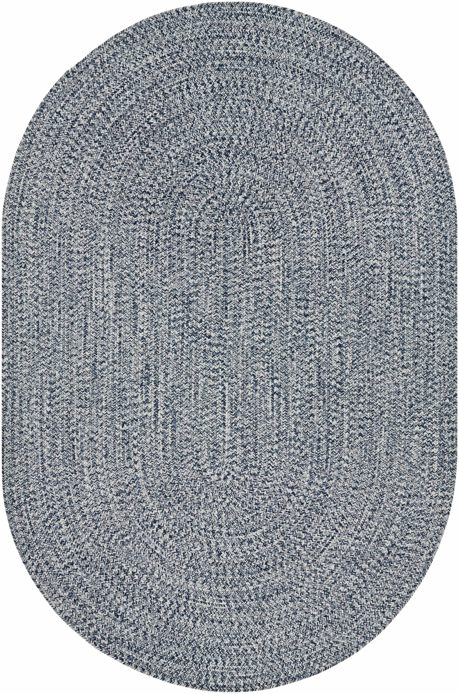 Alfombra trenzada de yute sintético de color azul