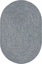 Alfombra trenzada de yute sintético de color azul