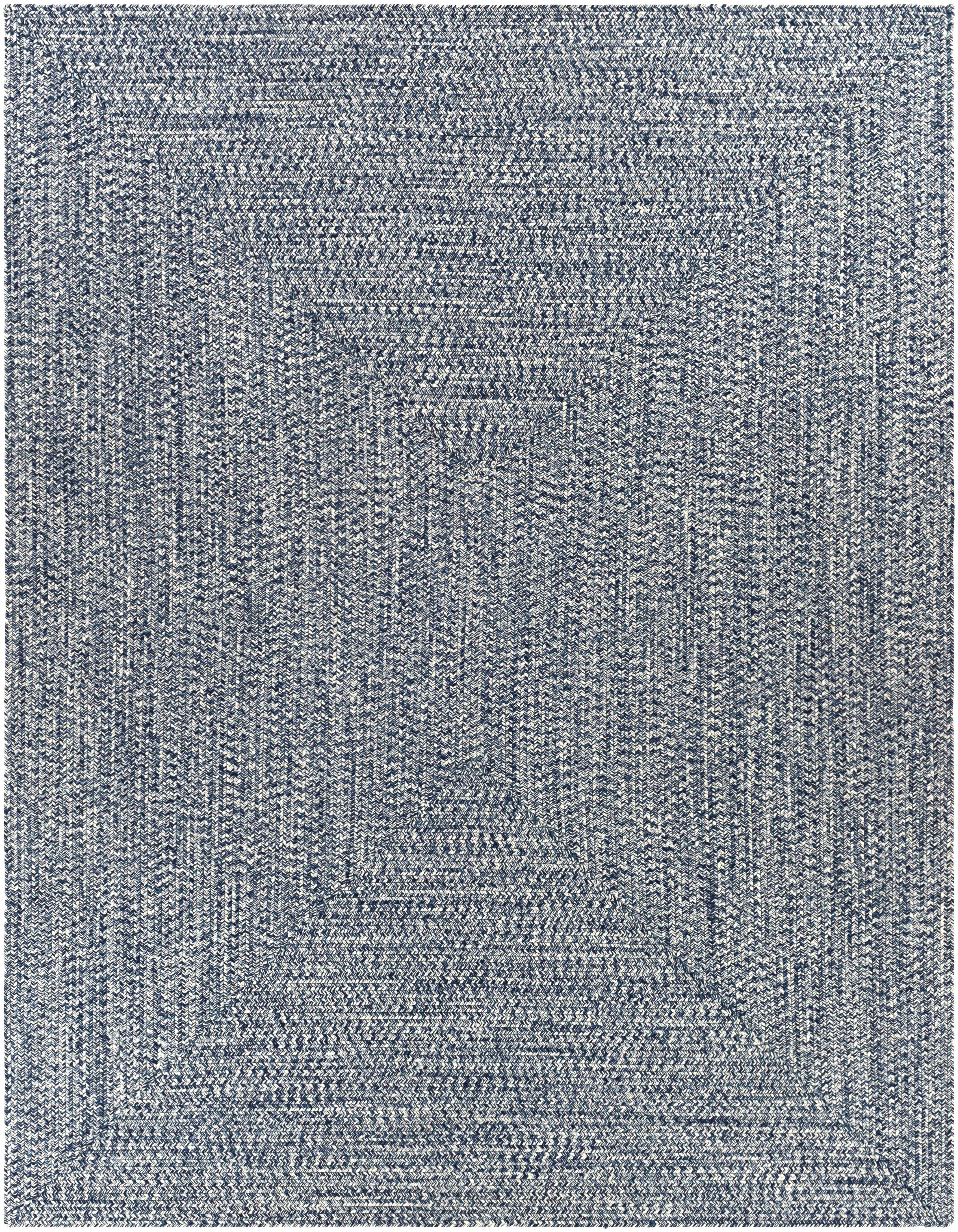 Alfombra trenzada de yute sintético de color azul