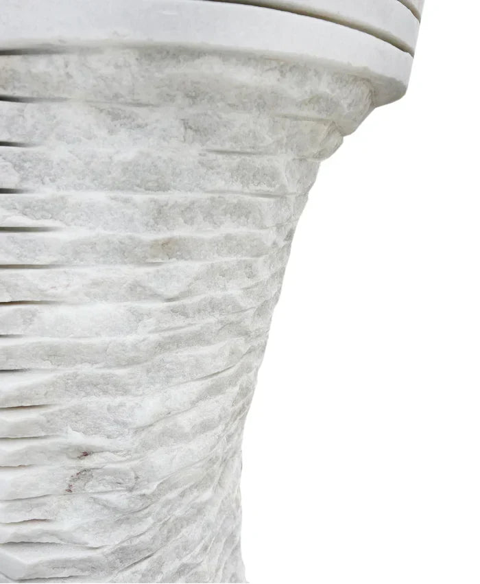 Lavabo independiente con pedestal de diseño de mármol blanco de Carrara (ancho) 16" (largo) 16" (alto) 36"
