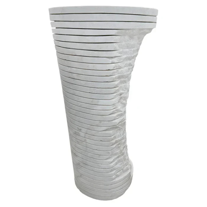 Lavabo independiente con pedestal de diseño de mármol blanco de Carrara (ancho) 16" (largo) 16" (alto) 36"