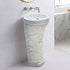 Lavabo independiente con pedestal de diseño de mármol blanco de Carrara (ancho) 16" (largo) 16" (alto) 36"