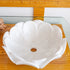 Lavabo de baño con forma de flor de mármol blanco de Carrara pulido (diámetro de 17" y alto de 6")