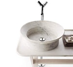 Lavabo de baño de mármol de diseño especial sobre tocador pulido (diámetro de 20" y alto de 6")