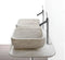 Lavabo cuadrado sobre tocador de baño de mármol blanco de Carrara pulido (ancho) 17" (largo) 17" (alto) 6"
