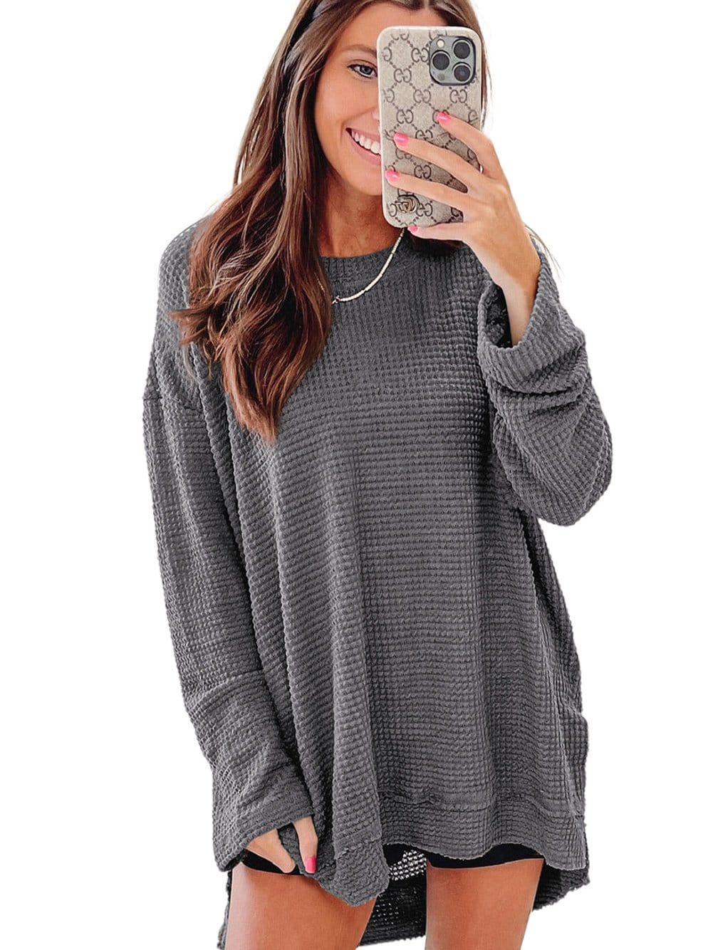 Lightweight Waffle Knit Sweater