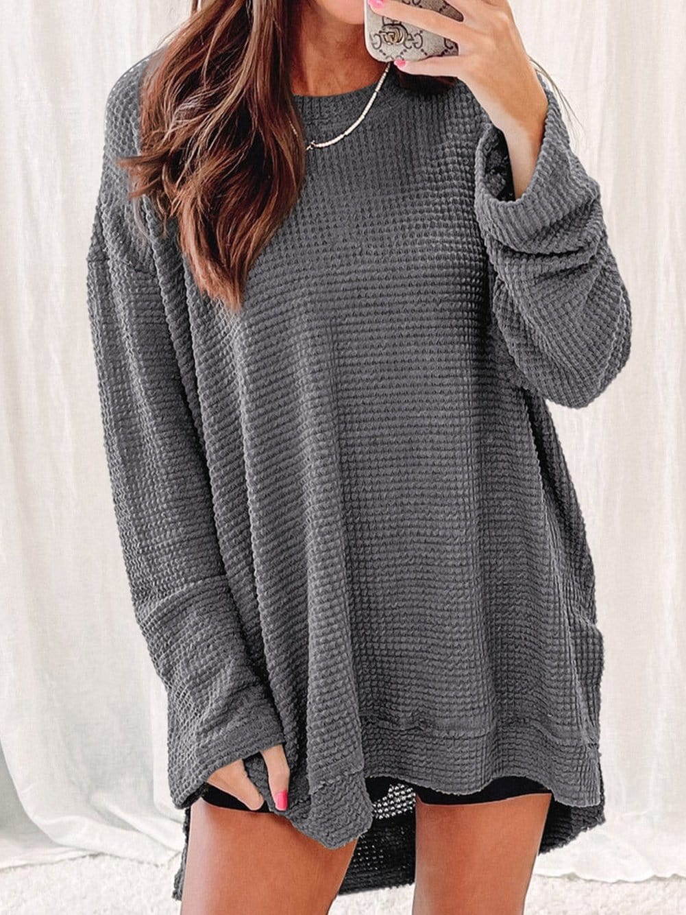 Lightweight Waffle Knit Sweater
