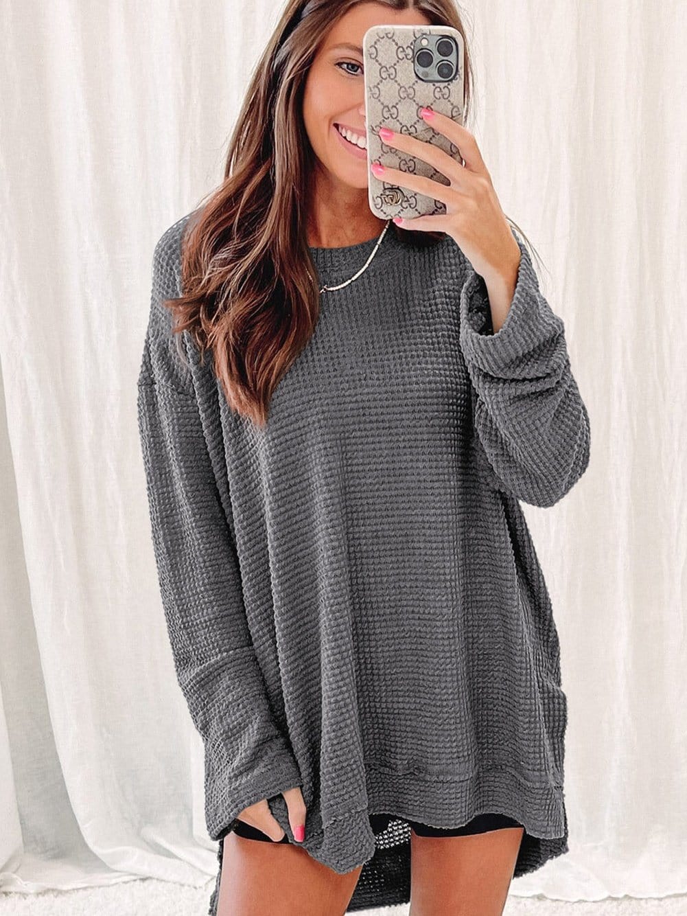 Lightweight Waffle Knit Sweater
