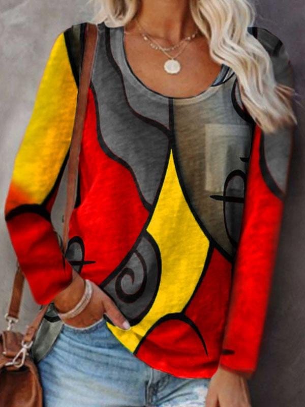Summer Abstract Print Blouse