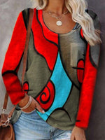 Summer Abstract Print Blouse