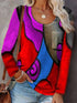 Summer Abstract Print Blouse