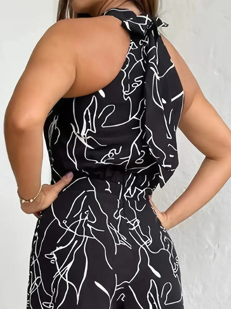 Printed Wide Leg Jumpsuit