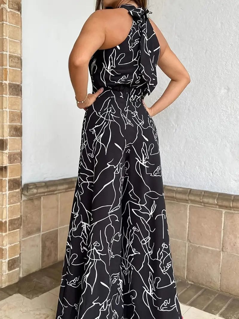 Printed Wide Leg Jumpsuit