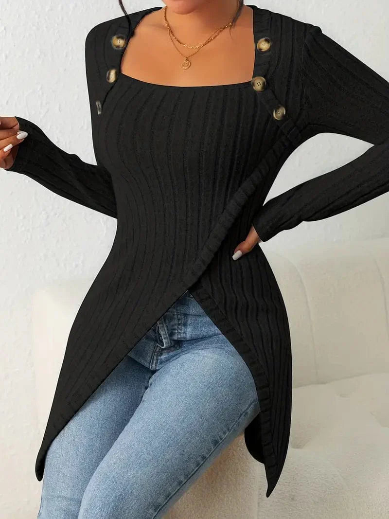 Chic Asymmetrical Knit Sweater