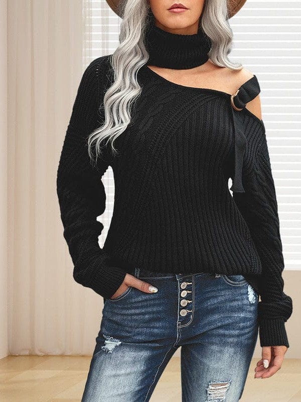 Chic Asymmetrical Knit Sweater