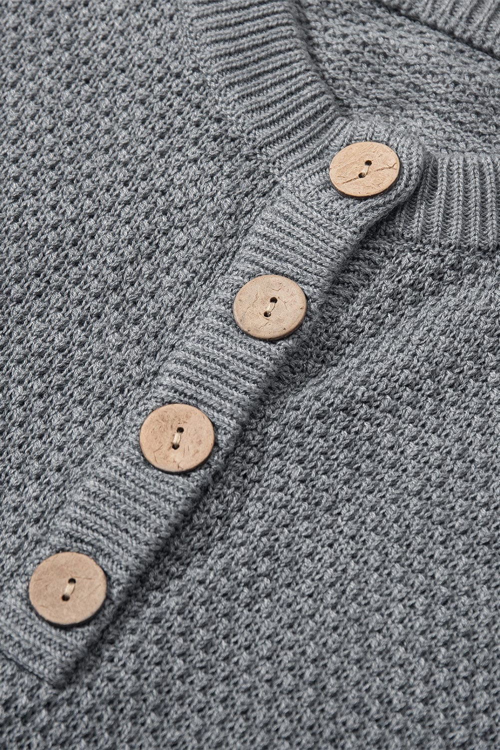 Round Neck Henley Top