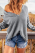 Round Neck Henley Top