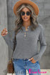 Round Neck Henley Top