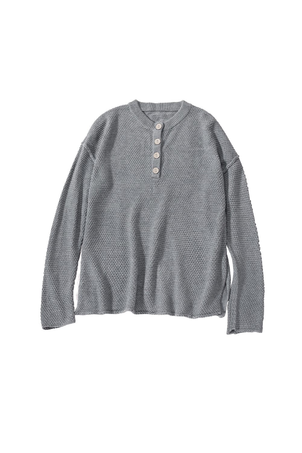 Round Neck Henley Top