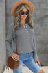 Round Neck Henley Top