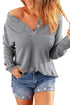 Round Neck Henley Top