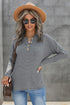 Round Neck Henley Top