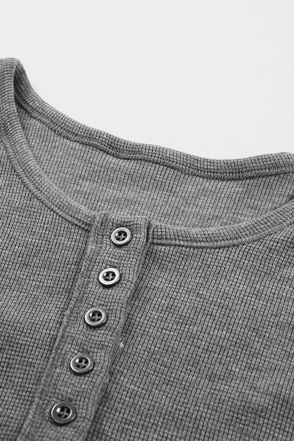 Round Neck Henley Top