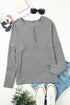 Round Neck Henley Top