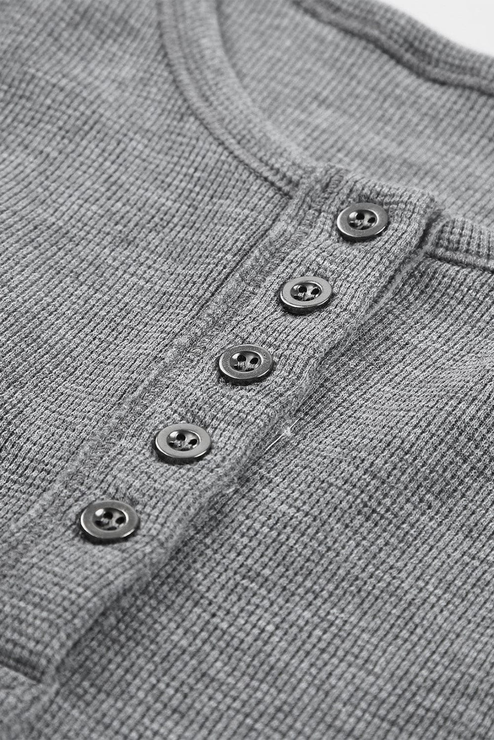 Round Neck Henley Top